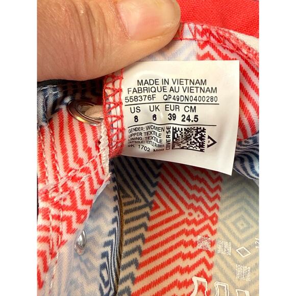 Converse Shoreline Slip On Chucks Sneakers Womens Sz 8 Coral Pink Red *READ - Picture 8 of 11